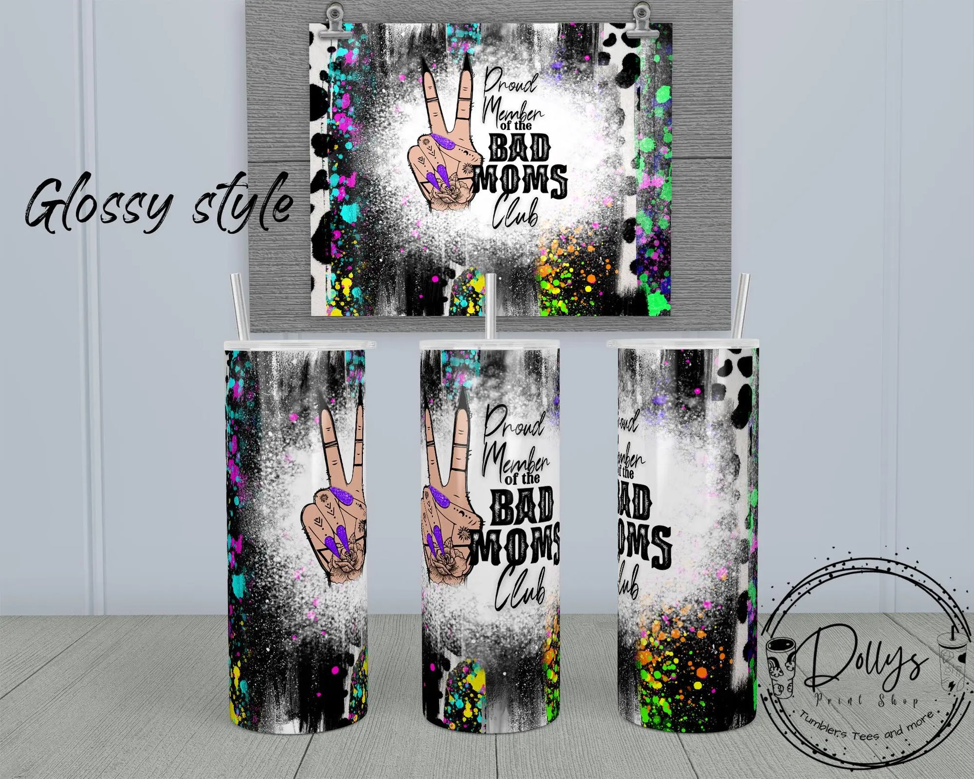 Bad moms club Tumbler Dollys Print Shop LLC