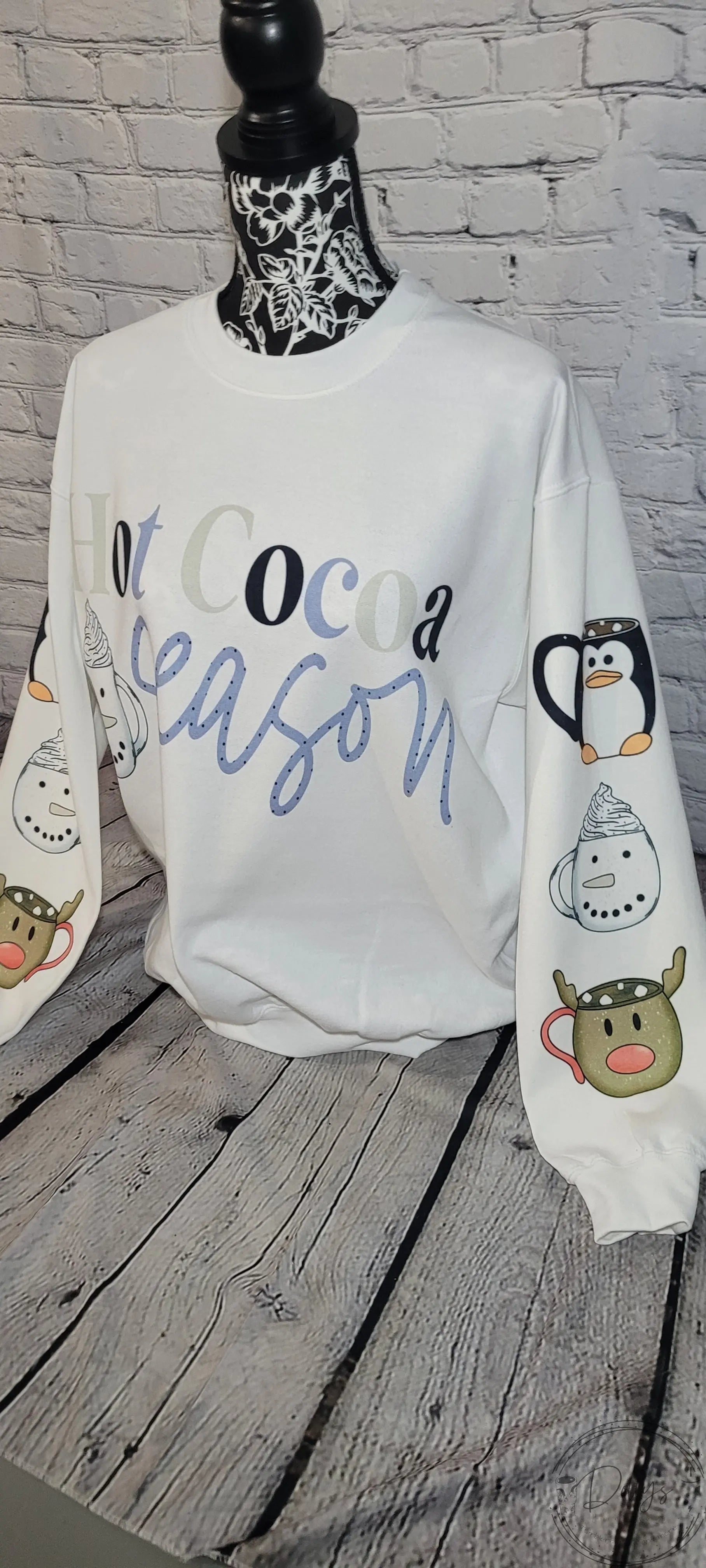 Hot Cocoa Season Sweatshirt Dollys Print Shop LLC