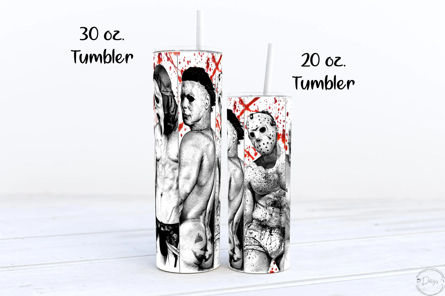 Sexy Horror Jason/Freddy/Michael Meyers/Scream tumbler Dollys Print Shop LLC