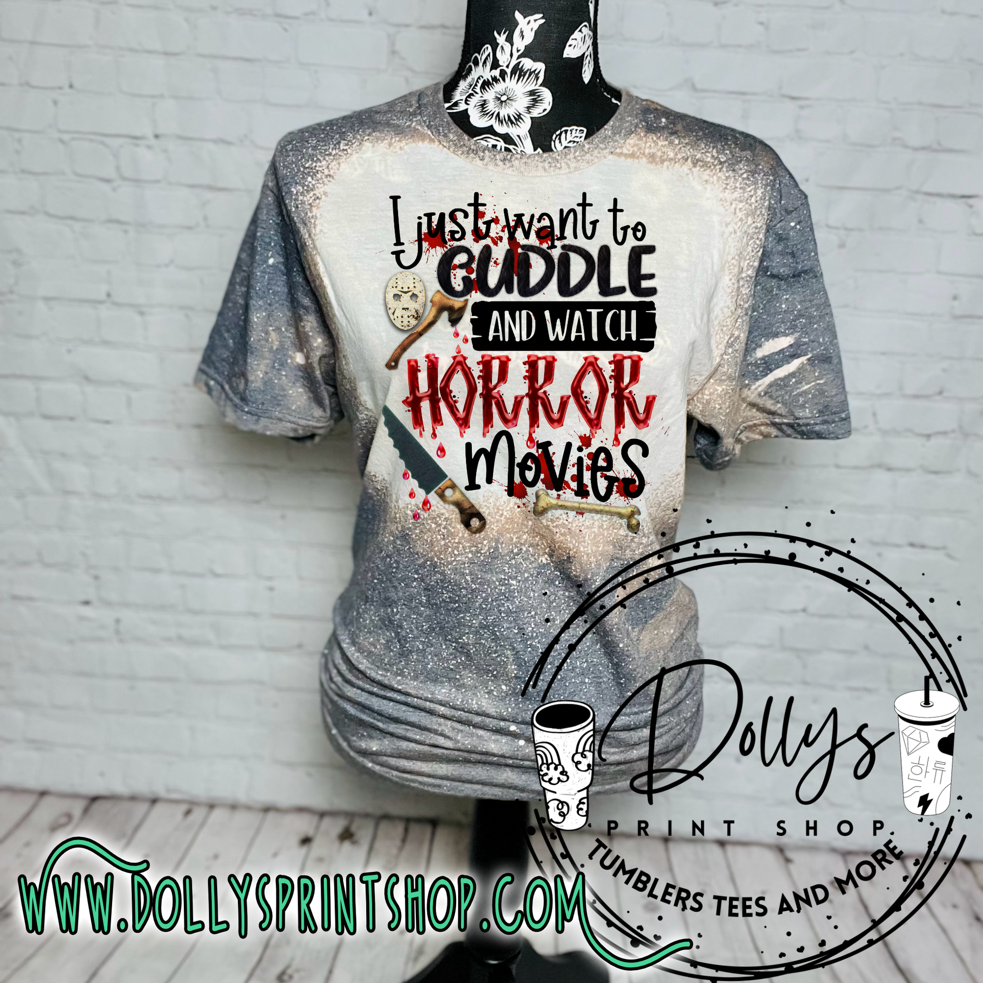 cuddle and horror movies shirt Dollys Print Shop LLC