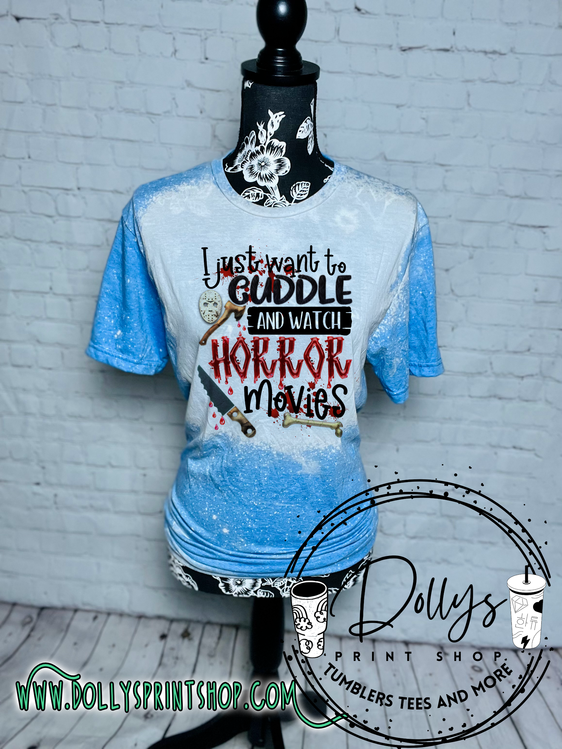 cuddle and horror movies shirt Dollys Print Shop LLC