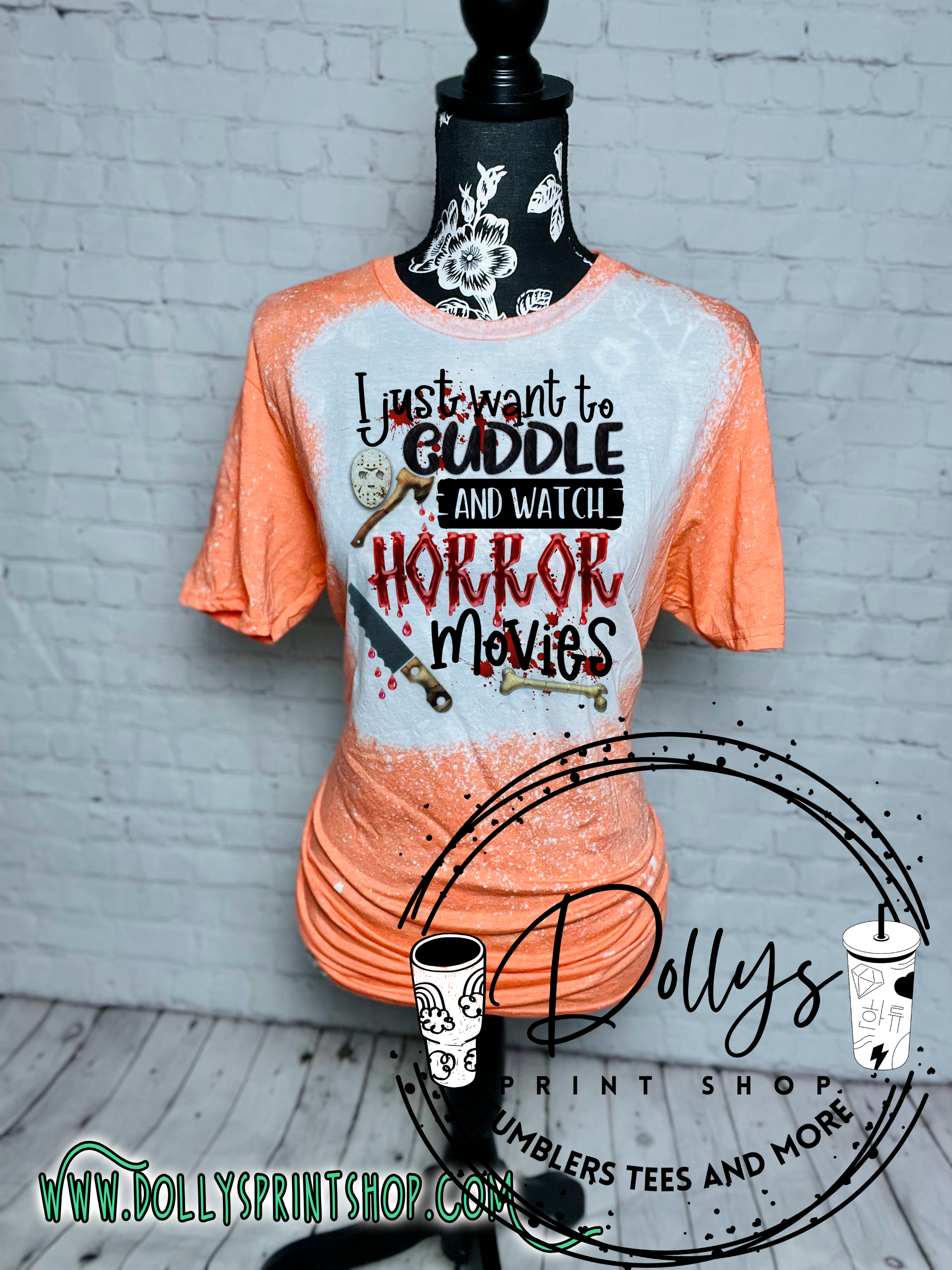 cuddle and horror movies shirt Dollys Print Shop LLC