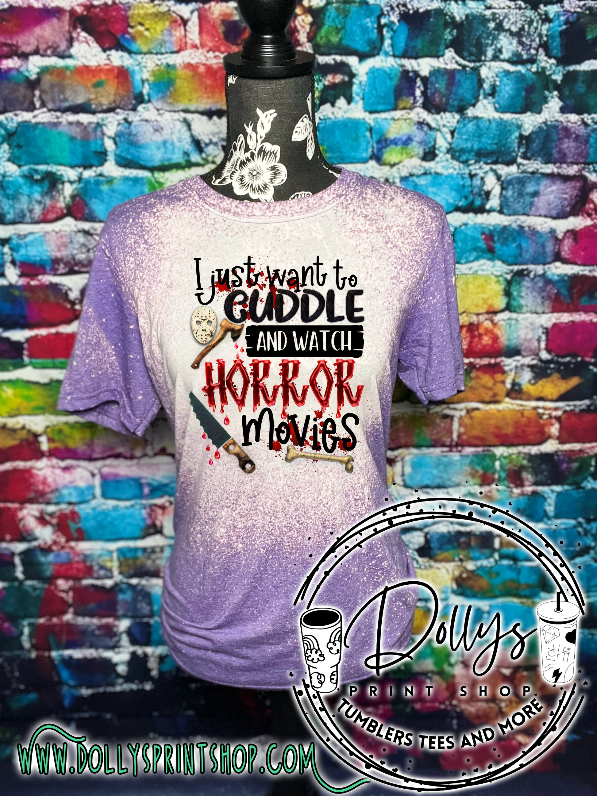 cuddle and horror movies shirt Dollys Print Shop LLC