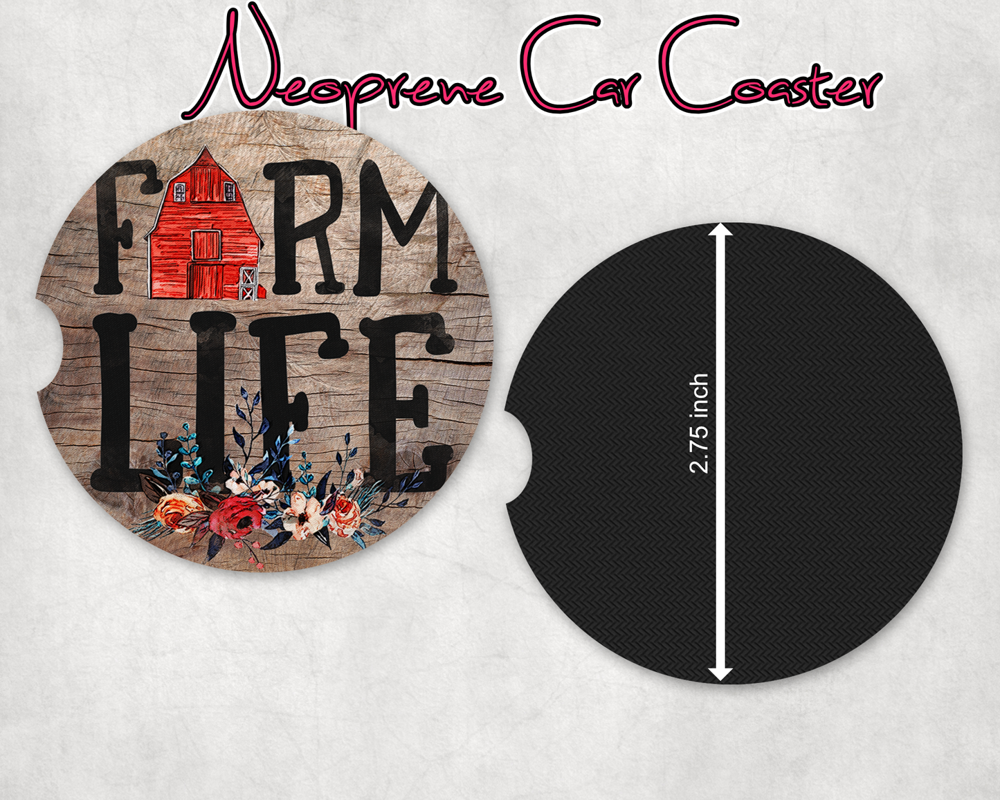 Farm life Car coaster Dollys Print Shop LLC