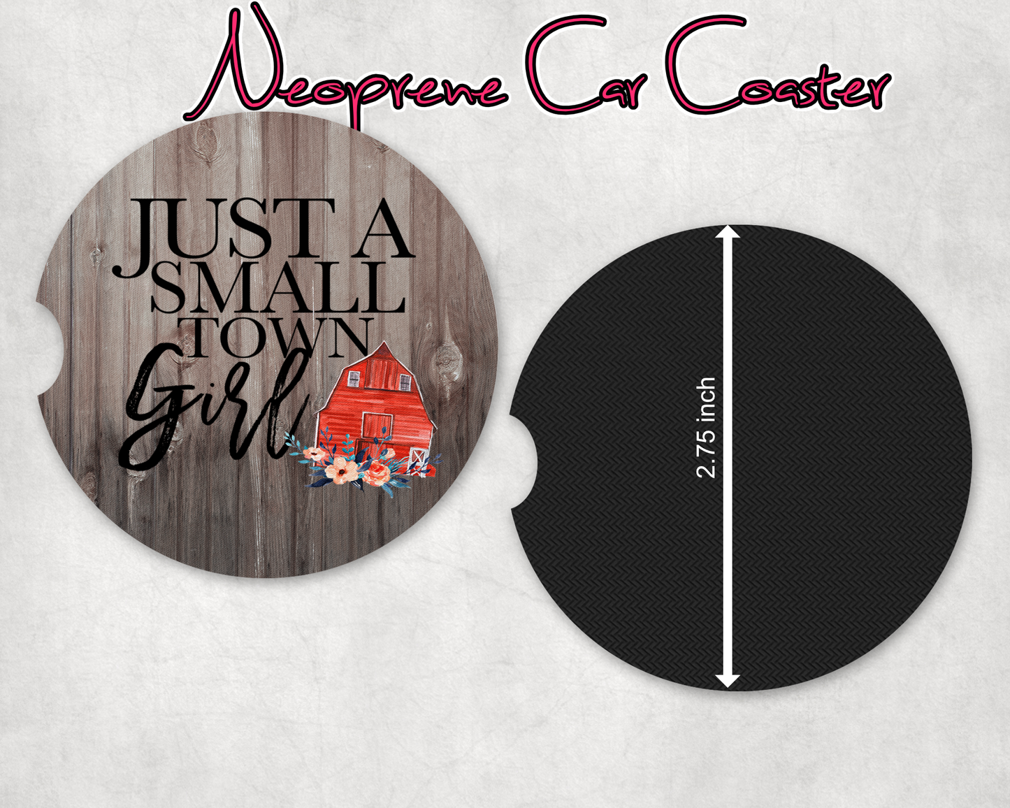 small town girl car coaster Dollys Print Shop LLC