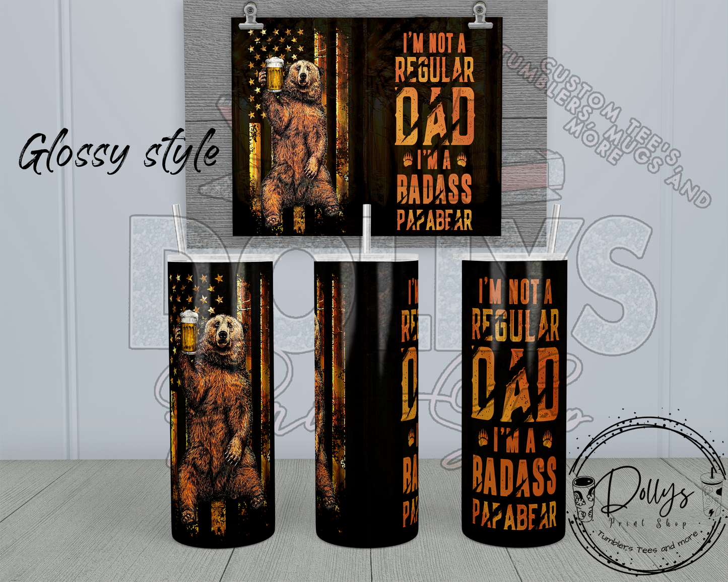 Papa Bear Tumbler Dollys Print Shop LLC