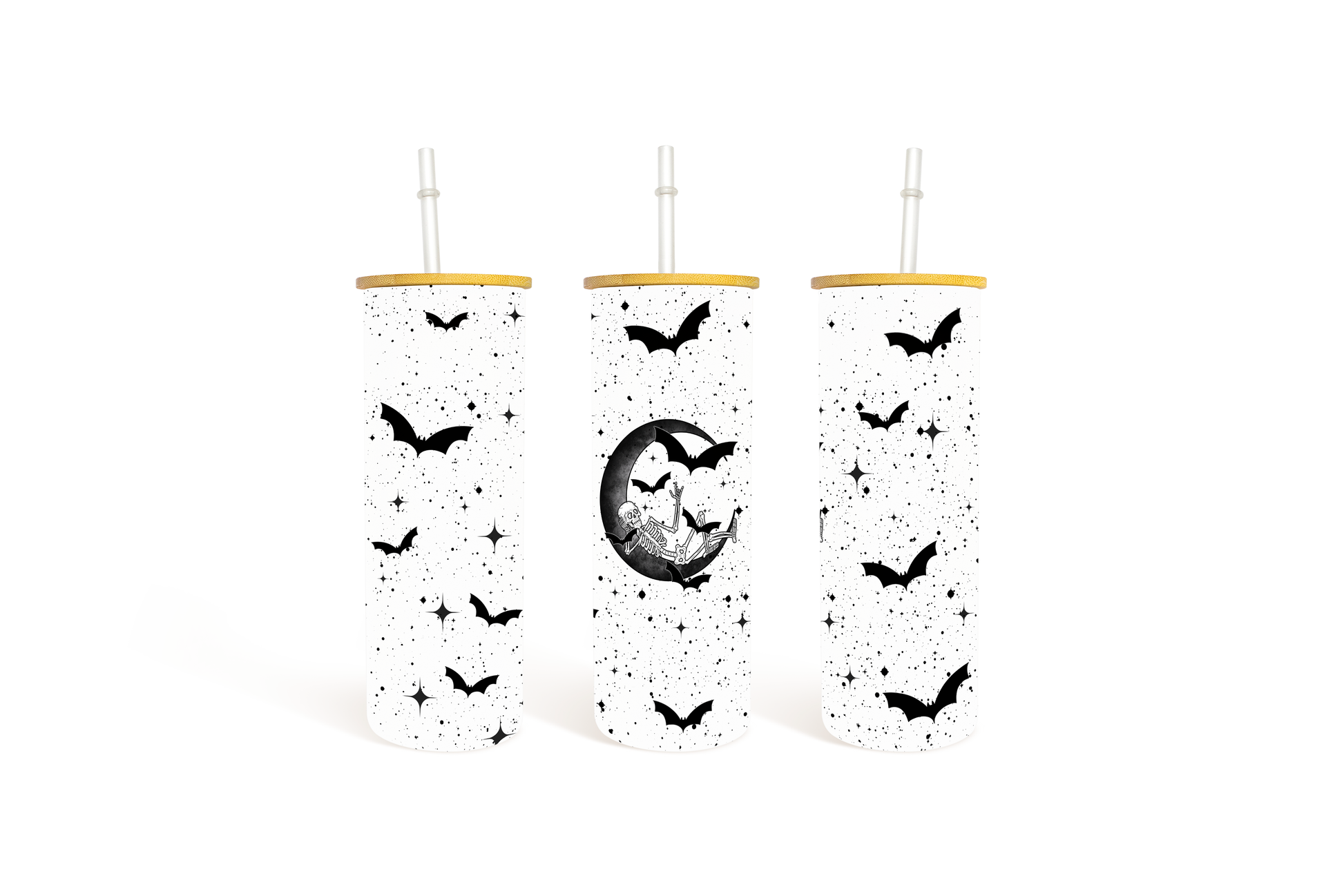 Skelly moon Frosted Tumbler Dollys Print Shop LLC