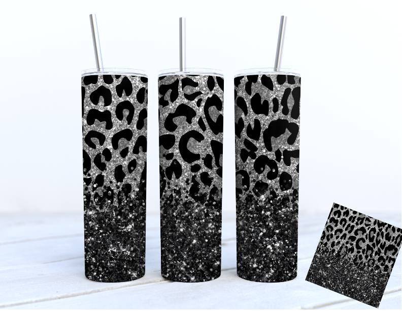 black leopard tumbler Dollys Print Shop LLC